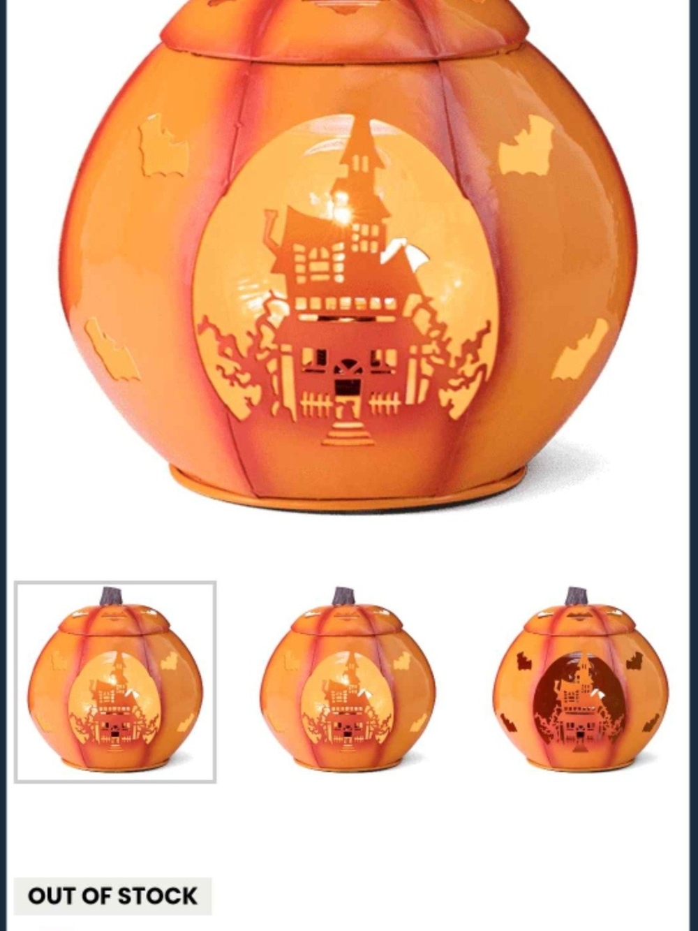 Scentsy Paranormal Halloween Pumpkin Lantern with Haunted House Cutout Warmer